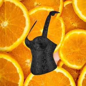 Floral Pattern Bustier Halter Top, Sexy Crop Backless‎ Halter Top Size (8/10)